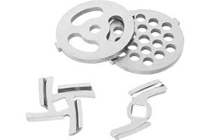 Amosfun Electric Meat Grinder Cutter Blades and Discs Set 4pcs Stainless Steel Meat Mincer Parts for Home