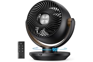 Dreo Fan for Bedroom, Desk Air Circulator Fan with Remote, 11 Inch Table Fans for Whole Room, 60ft Powerful Airflow, 120° Vertical Manual +90° Oscillating, 4 Speeds, 8H Timer, Quiet Fan, Home