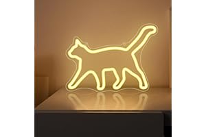 CoolGift Mart Cat Neon Sign, Cat Lamp Wall Decor, Dimmable Birthday Party Decorations for Home, Patio, Garden, Bars, Restaura