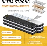 FINDMAG 12 Pack Strong Neodymium Magnets 60x10x3 mm with Adhesive Bar Magnetic view 2