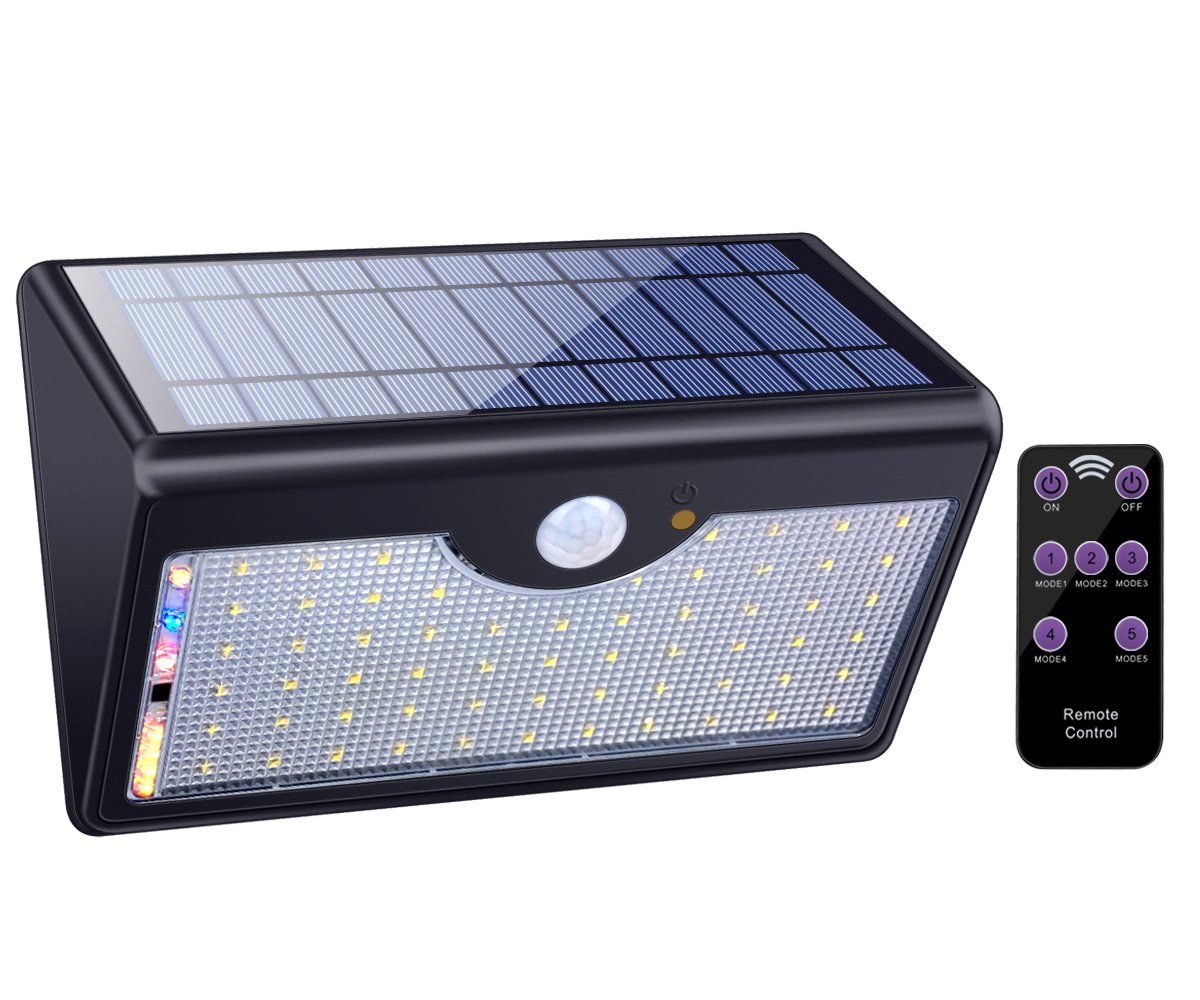 Solar Lights Outdoor with Remote Control, 1300LM 60 LED Wireless