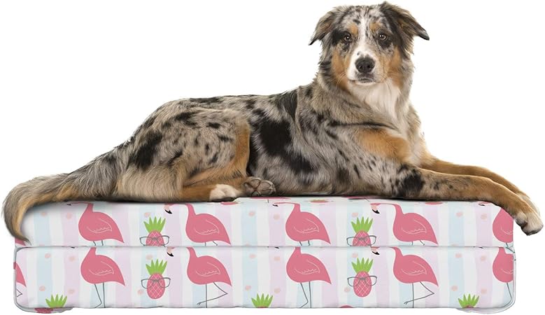 pink flamingo dog bed
