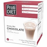 ProtiDIET Chocolate Protein Shake Mix, Low Fat Refreshment, 7ct | 15g High Protein with Fiber, Low Carb Chocolate Shake, Low Sugar, Rich Cocoa Flavor Protein Drinks