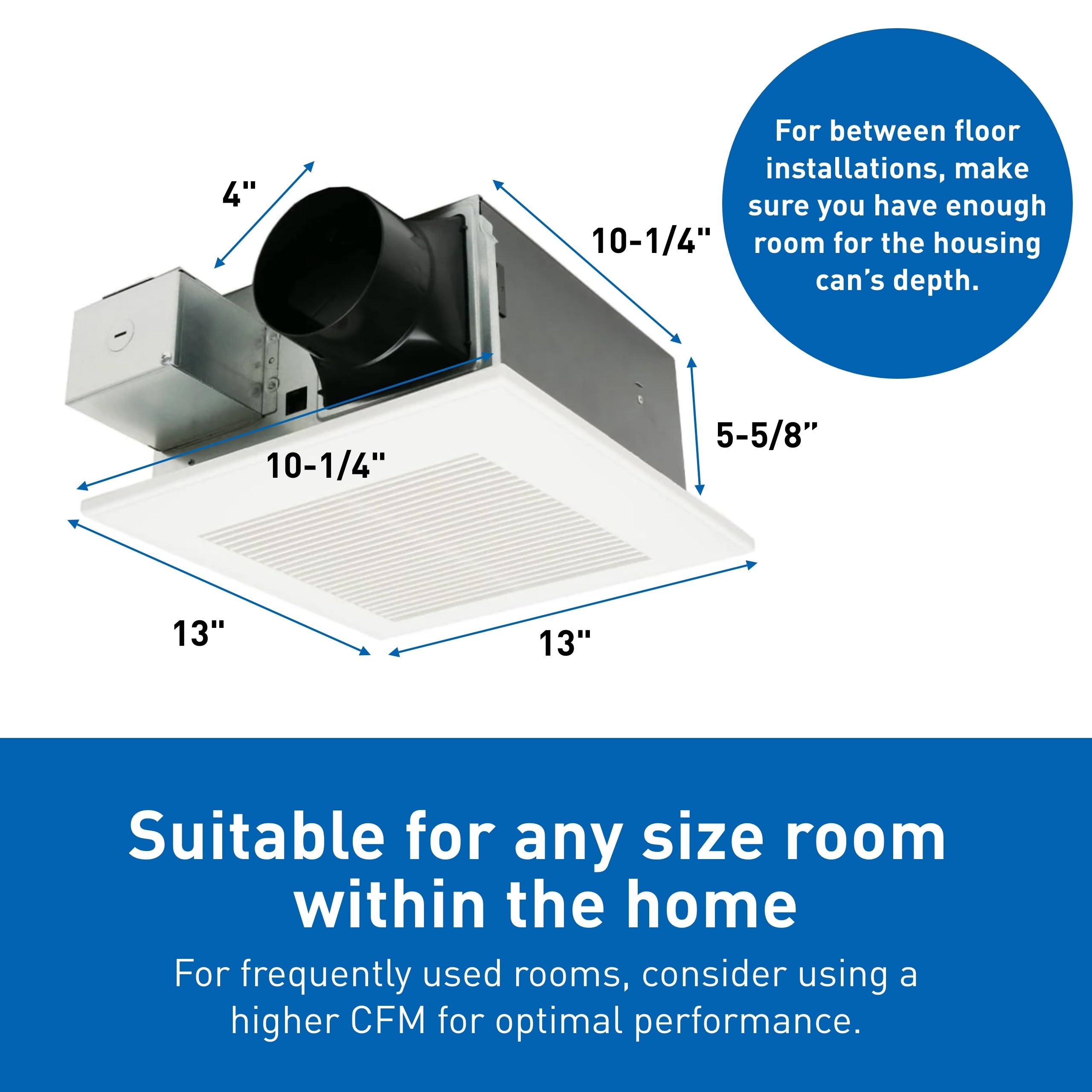 Panasonic WhisperFit Retrofit Ceiling Mount Bathroom Exhaust Fan, 50-80-110 CFM, FV-0511VF1