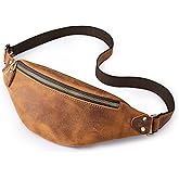 Prospo Genuine Leather Fanny Packs for Women, Sling Bag for Women, Small Crossbody Chest Bag