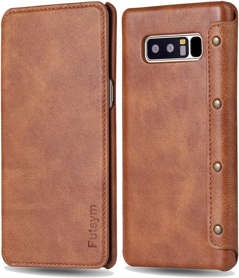 Galaxy Note 8 Wallet Case, Ultra Slim Business Style, FUTSYM Premium Scratch Resistant Leather Flip Case for Samsung Galaxy Note 8, with Gift Box (Brown)