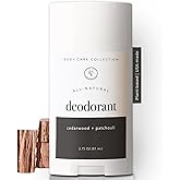 Rowe Casa Organics Cedarwood + Patchouli Natural Deodorant for Men and Women, Wood and Musky Paraben-Free Deodorant Stick with Therapeutic-Grade Essential Oils, 3 oz