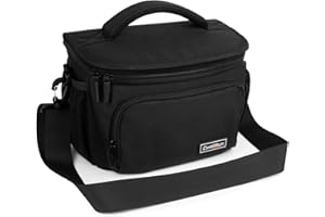 Cwatcun Compact Camera Bag Single Shoulder Crossbody Bag Camera Case Compatible for Canon Nikon Sony SLR DSLR Mirrorless Came