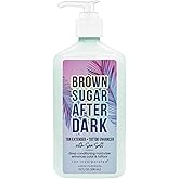 Brown Sugar After Dark Tan Extender & Tattoo Enhancer, Sea Salt Tigergrass & Ocean Botanicals with Triple Coconut Complex, 18 Fl Oz