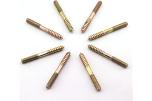 RuiLing 8 Pack M8 Hanger Bolts Double Headed Bolts Self-Tapping Screw M8 Length 3 Inch Hanger Bolts for Furniture