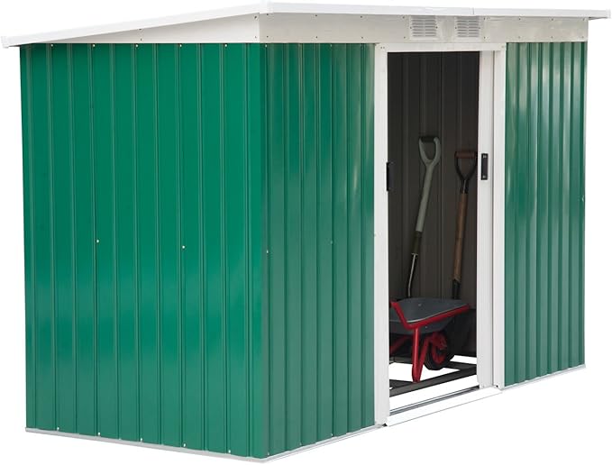 Amazon.com: Outsunny refugio de almacenamiento para el jardín, de metal