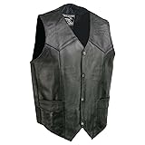 EVENT LEATHER EL5310 Black Motorcycle Leather Vest