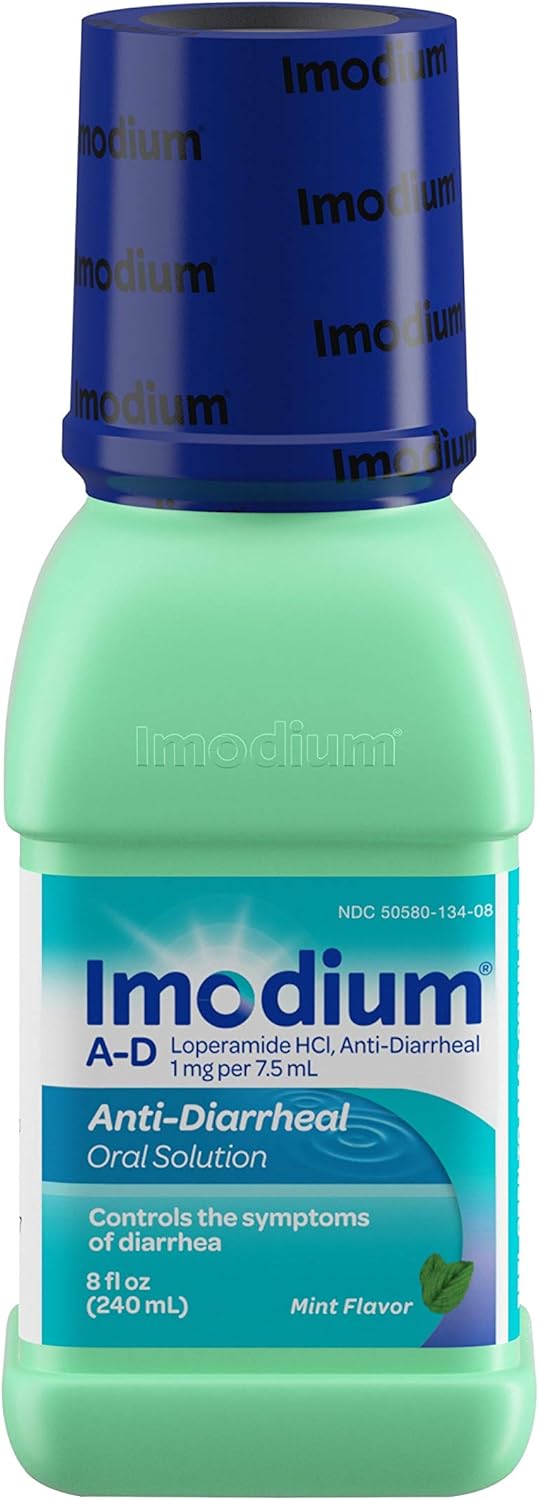 Imodium A-D Liquid Anti-Diarrheal Medicine with Loperamide Hydrochloride, Mint Flavor, 8 fl. oz: Health & Personal Care