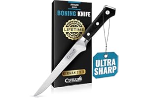 Cutluxe Boning Knife – Razor Sharp Fillet Knife – High Carbon German Steel – Full Tang Ergonomic Handle Design – Artisan Seri