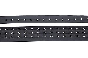 KUYLENT 2.5 Yards Pair Three Row Hook and Eye Tape Trim for Sewing Quilting Corset Bra Renaissance Dance Bridal Costumes (Black Three Row)