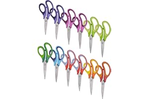 W.A. PORTMAN WA Portman 5 Inch Pointed Kids Scissors 12 Pack - Pointed Scissors for Kids - Small Scissors for School Kids - Scissors Kids Safety Scissors Bulk - Bulk School Supplies - School Scissors
