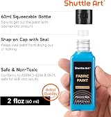 Shuttle Art Metallic Fabric Paint 18 Colors 60ml with Brushes Stencils view 3