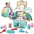 Pet Cat Carrier Backpack Toy, MAGIC4U 23PCS Pet Care Playset,Vet Clinic and Doctor Kit for Kids, Pet Veterinarian Medical Role Play Set for Boys and Girls Ages 3-6