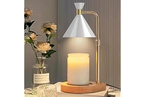 URBANVISTA Candle Warmer Lamp with Timer & Dimmer, Adjustable Wax Melt Warmer Modern Bedroom House Warming Gifts New Home Decor, 2 Bulbs Included (White)