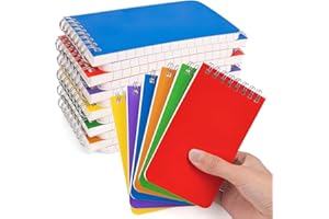 Pocket Notebooks Bulk 3x5 Inch 18 Packs Mini Top Bound Spiral Notepad, Small Pads 6 Colored, 60Sheets/120Pages (80GSM) Memo P