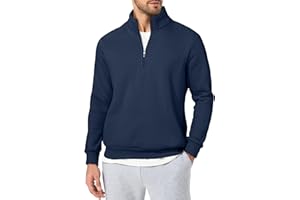 JMIERR Mens Quarter Zip Pullover Polo Sweater Mock Neck Long Sleeve Lightweight Fleece Sweatshirts