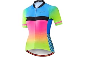 JPOJPO Women's Cycling Jersey Short Sleeve Biking Shirts Bike Clothing Bicycle Jacket with Pockets Breathable