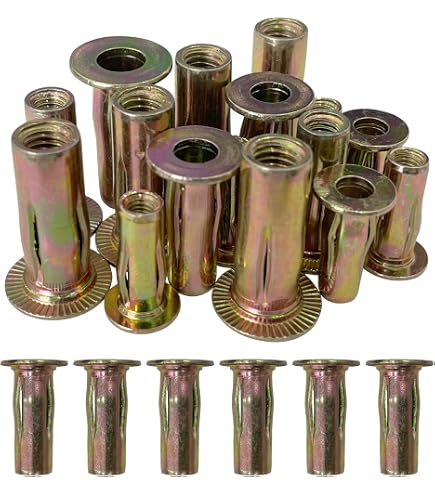 Lot De 25 écrous à Rivets (inserts Filetés) 1/4-20 - Zinc Doré, Pré-bulbé, Multi-poignées - Marque Uxcell