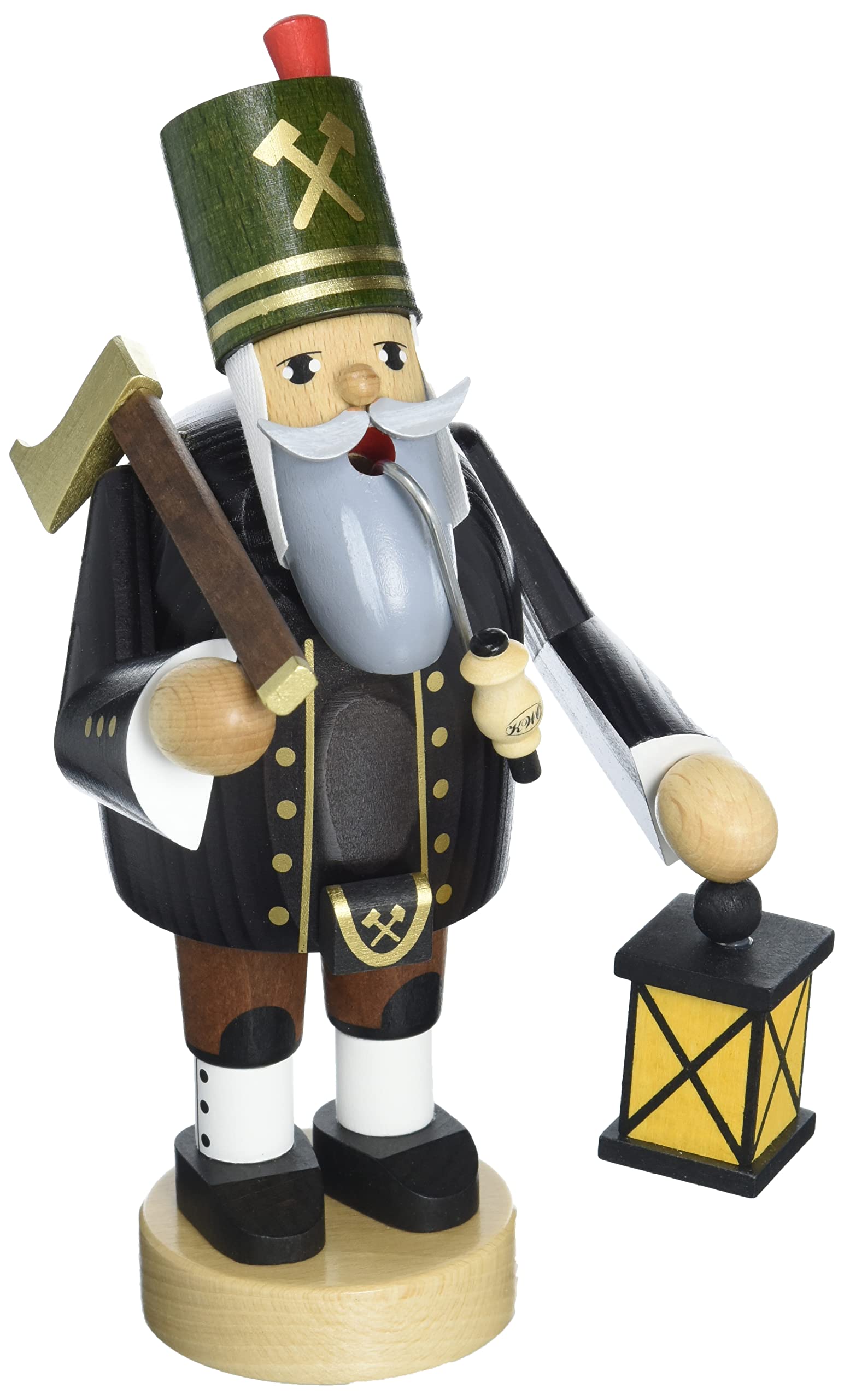 Rudolphs Schatzkiste Smoking figure miner with axe and lamp 20 cm smoke figure Räuchermännel smoking man Erzgebirge
