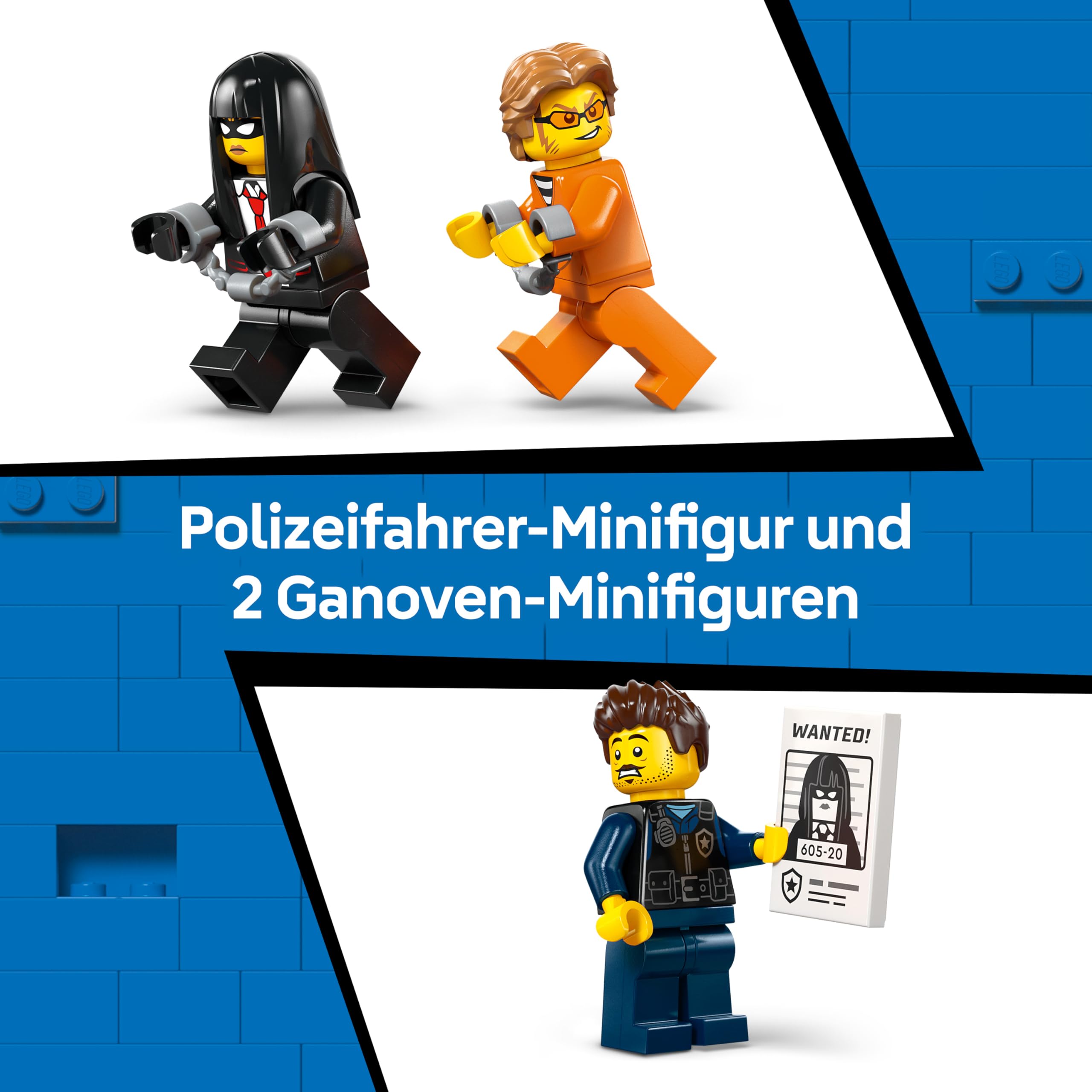 LEGO City Gefangenentransporter - Spielzeug LKW Bauset mit Motorrad, 3 Minifiguren und Abnehmbarer Gefängnistür - Geburtstagsgeschenk für Jungen ab 6 Jahren - 60479 5