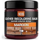 NIUB Leather Recoloring Balm Leather Color Restorer Scratch Repair Leather Paint for Furniture Couches Car Seats Shoes Bags Leather Dye and Restorer Restores Faded and Scratched Leather-Maroon