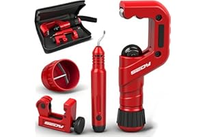 SEDY Ultimate Tube Cutter Set - Heavy Duty Pipe Cutter 3/16"-2" OD, Mini Tube Cutter 1/8"-7/8", Deburring Tool - for Copper, Aluminum, PVC Pipes - High-Quality Cutting & Deburring Tools for Professionals