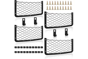 4 Pcs Storage Nets for Campervans, Elastic Trunk Storage Bag with Plastic Frame,Van Motorhome Caravan Boat Car Storage Soluti