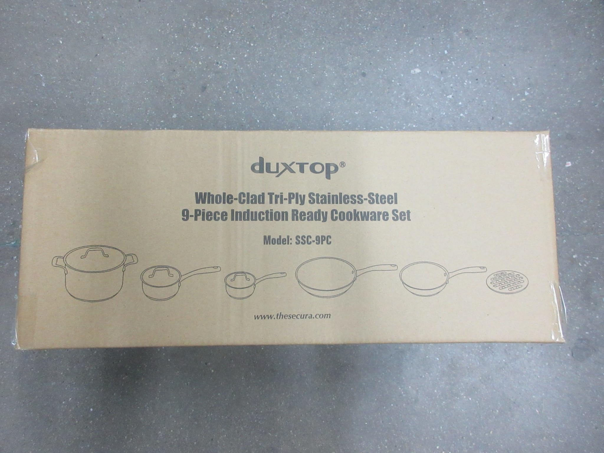 Duxtop Whole-Clad Tri-Ply Stainless Steel Induction Cookware Set, 9PC Kitchen Pots and Pans Set