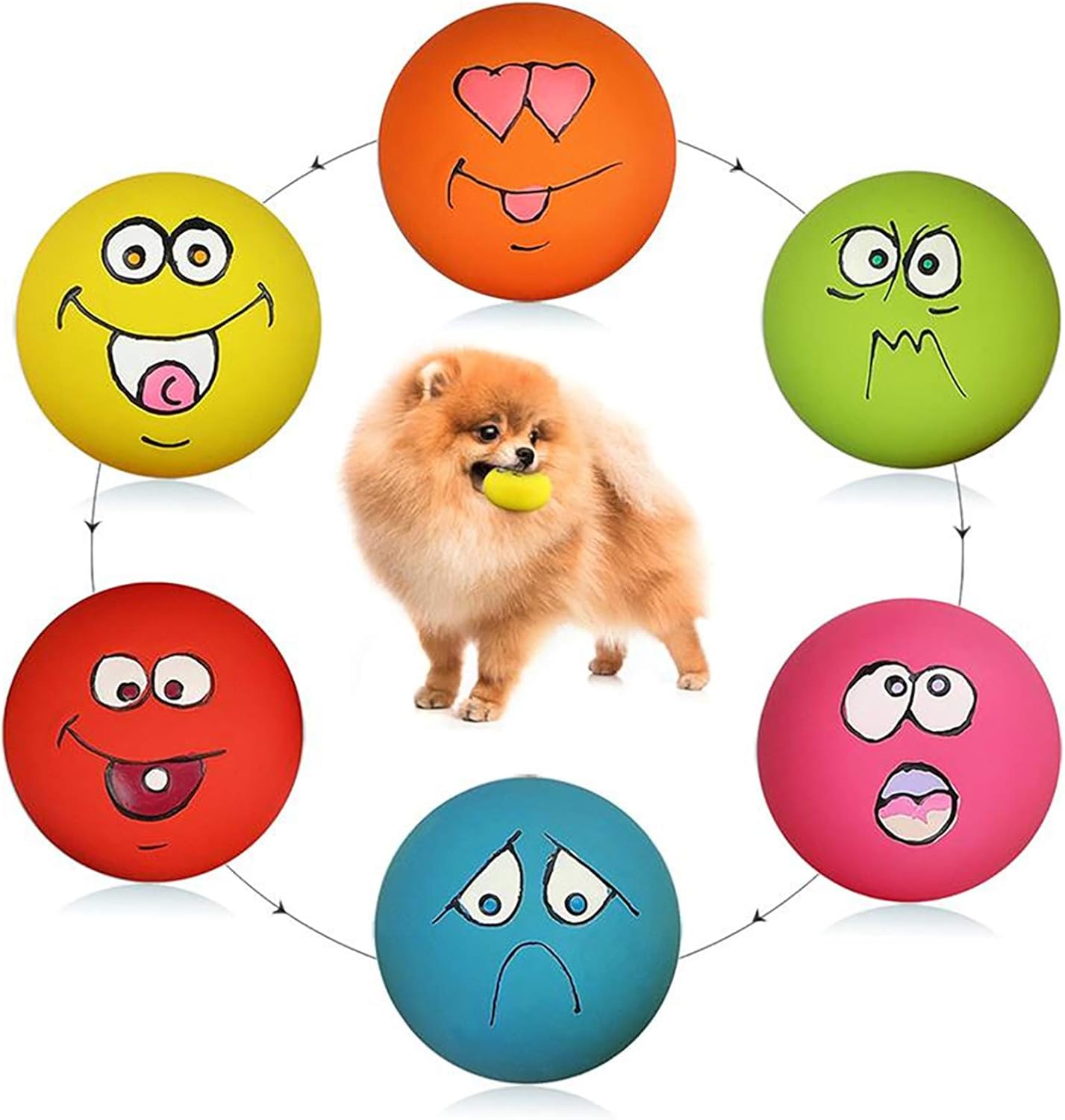 squeaky dog balls with faces