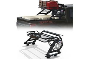 LOX ROX Fengzai Series Sport Roll Bar | for Ford F150/F-Series,Silverado 1500, Ram 1500/2500, Sierra,Tundra | Adjustable No-Drill Installation | Light Mount | with Cargo Basket