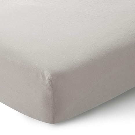 Bedsure Spannbettlaken aus Leinen-Baumwollmischung 180x200cm bis zu 30cm Tiefe Natur Farben - Hypoallergen Atmungsaktives Bet