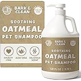 Oatmeal Dog Shampoo for Itchy Skin, 1 Gallon with Pump - Hypoallergenic Anti-Itch Allergy & Sensitive Skin Relief, Moisturizing Aloe Vera Coconut Oil, Sulfate & Paraben Free, Made in USA, Bark & Clean