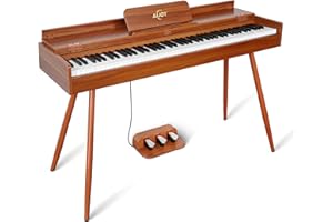AiJoy ADP-100 Digital Piano With 88 Key Hammer Action Weighted Keyboard Piano, Triple Pedal, Speakers, Supports USB-MIDI & Dual Headphones Connect Electric Piano for Beginners, Professional