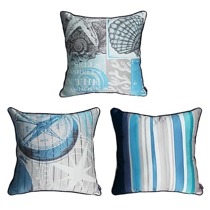 Us Seller 2pcs Nautical Turtle Anchor Cushion Cover Cheap Throw