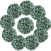 Hydrangea Artificial Flowers 10pcs Vintage Mint Green Hydrangea Silk Flowers Green Fake Flowers for Wedding Centerpiece Table Decorations Silk Flower Baby Shower centerpieces (Vintage Mint Green)