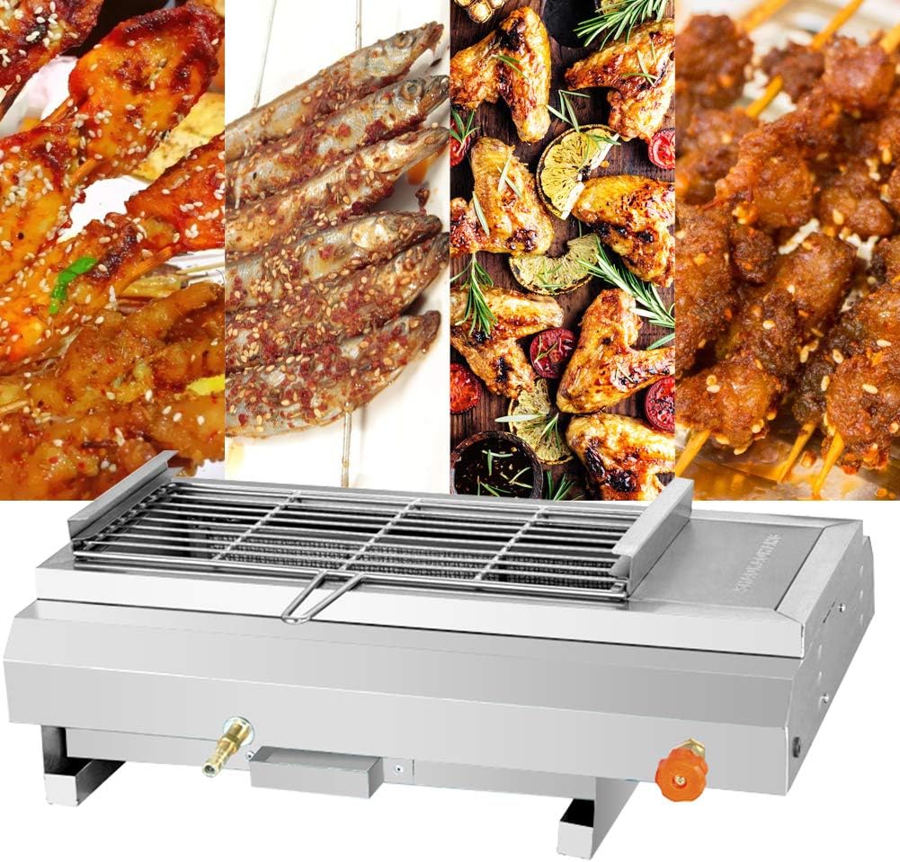review CARIHOME Smokeless Grill Natural Gas Grill Portable Grill,304 Stainless for Outdoor Camping,Silvery,3500W
