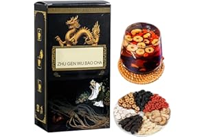 KLUNIZ Kidney Tea Formula Ginseng Six Treasure Tea, Ginseng Five Treasures Tea, Ginseng Five Treasure Aid Root Kidney Tea, Zhu Gen Wu Bao Cha, Men's Kidney Tea Chinese Herbal Tea (1)