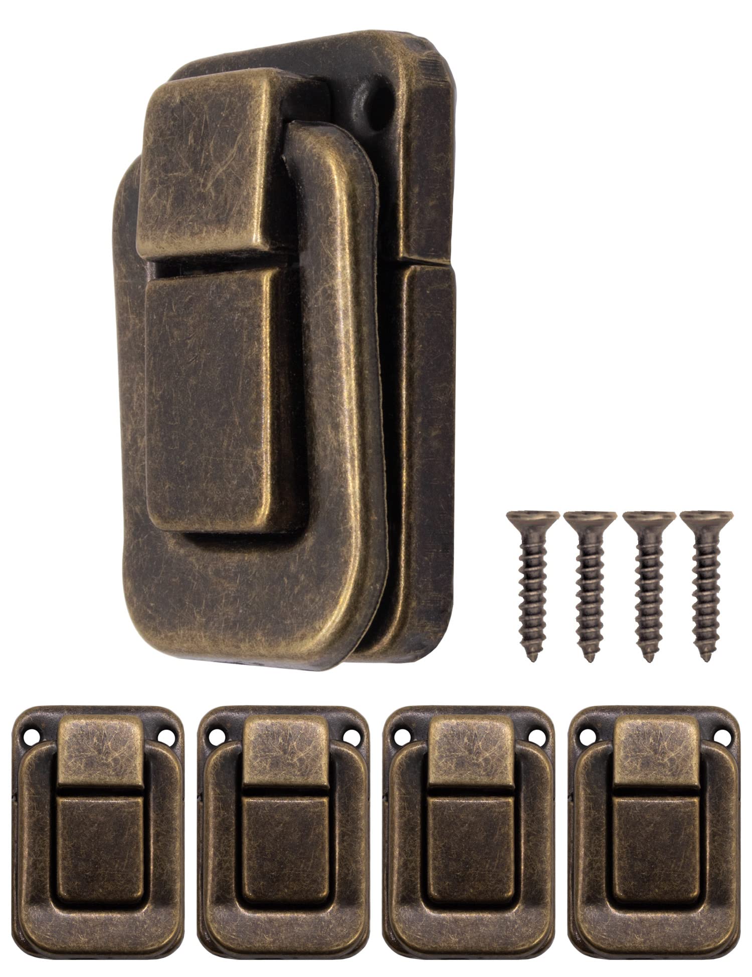 FUXXER 4 x Shackle Locks Closer for Chests, Boxes, Boxes, Bronze, 47 x 32 mm
