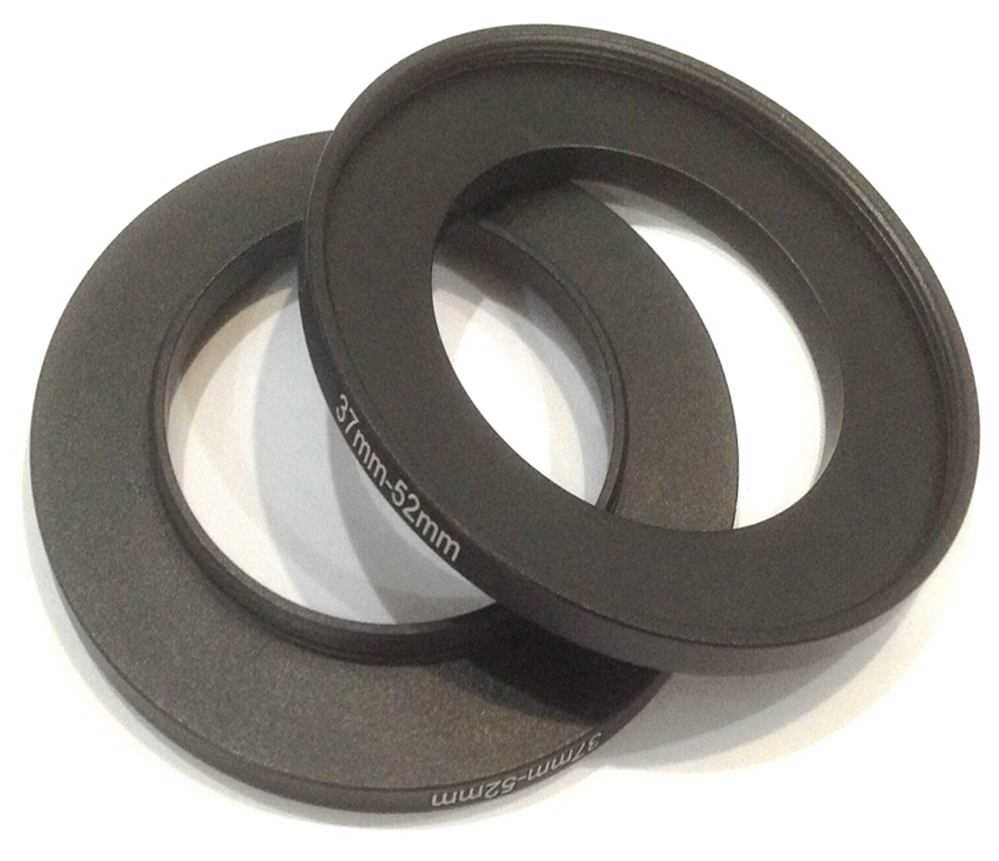 2x Metal 37-52mm Camera Lens Step-Up Rings Adapter D-SLR Video Connector Size 37mm To 52mm Filter Circle Screws Photo Picture Film Fix-ing Focus Connect-ing 37-52 Photograph-y Parts Accessories