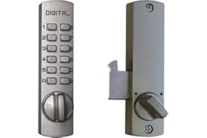 Lockey USA C-150SN Surface Mount Hook Bolt Lock, Mechanical Keyless Push-Button, Satin Nickel