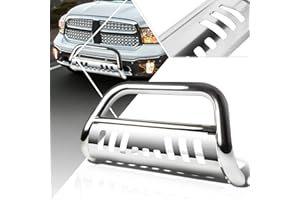 PM PERFORMOTOR 3" Chrome Stainless Steel Bull Bar,Front Bumper Push Bar Grille Guard Compatible with 09-18 Dodge Ram 1500