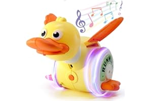 Sizobi Duck Toys for Toddlers 1-3, Tummy Time Crawling Toys for Babies 6-12 12-18 Months, Light Up Musical Dancing Walking Duck Learning for Infants Newborn 0-3-6 Months Boys&Girls
