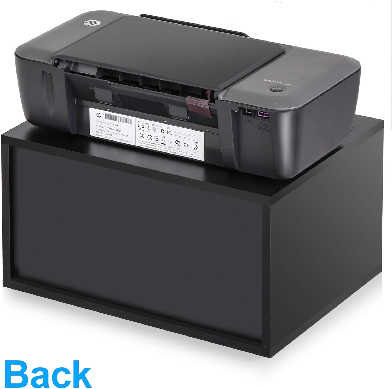 FITUEYES Wood Printer Stands with Drawer，Workspace Desk Organizers for Home & Office，Black，DO304002WB : Office Products