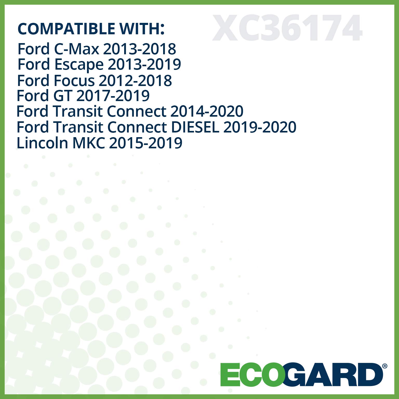 Ecogard Xc36174 Premium Cabin Air Filter Fits Ford Escape 2013