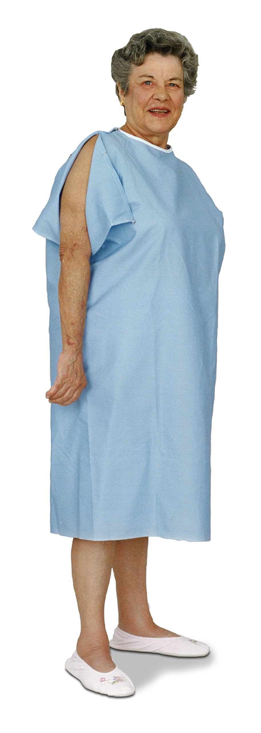 Essential Medical Supply Reusable Patient Gown with IV Opening, Blue